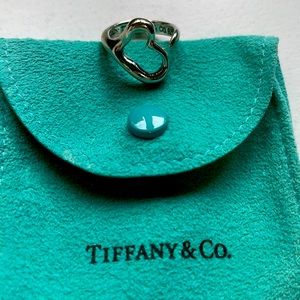 Sterling Silver Tiffany & Co Elsa Peretti Open Heart Ring